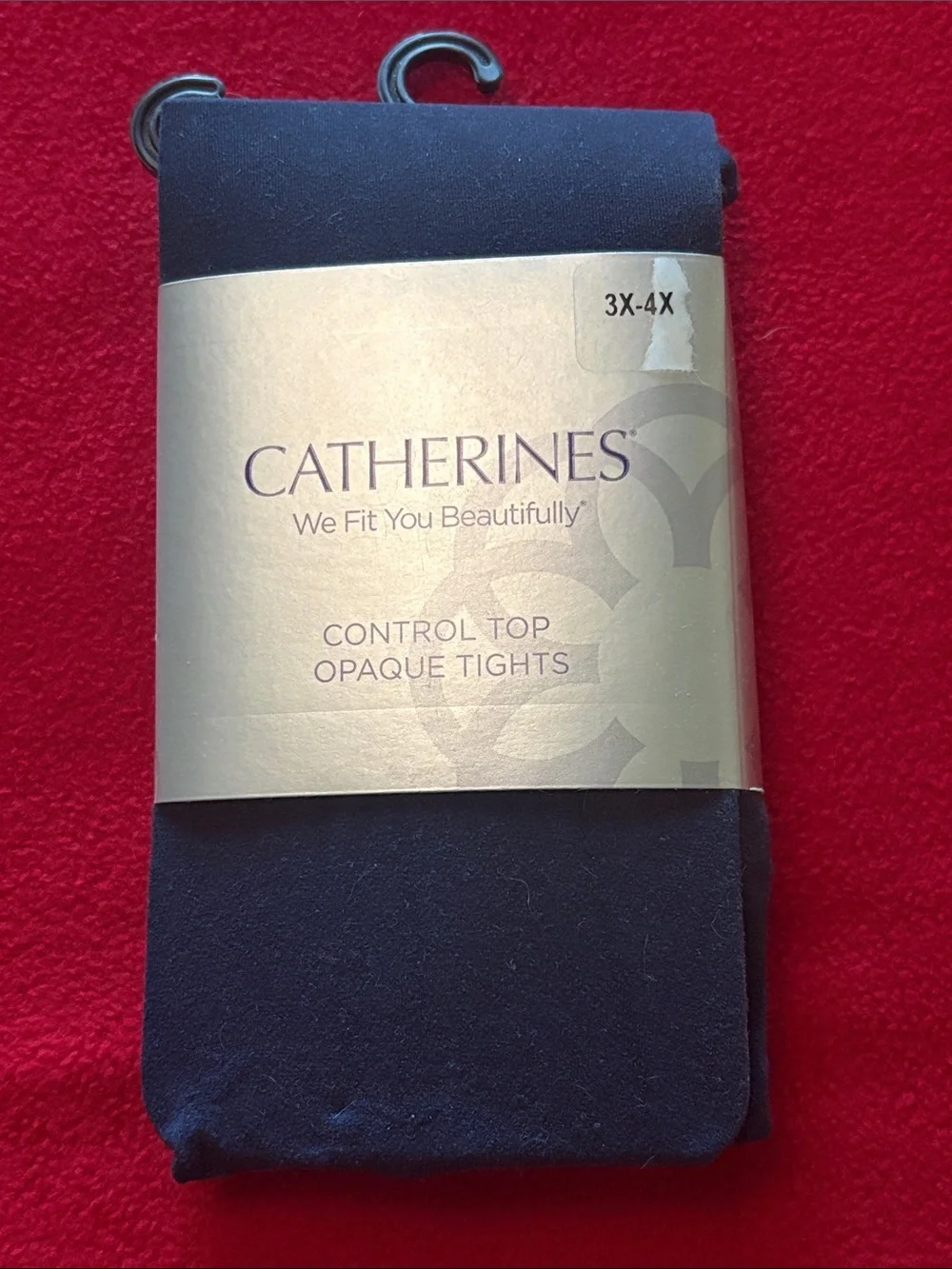 NWT Catherines Navy Control Top Opaque Tights - 3X-4X